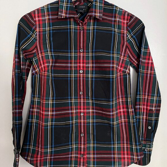 J Crew Women's Perfect Shirt in Stewart Plaid, 00P - Picture 4 of 5